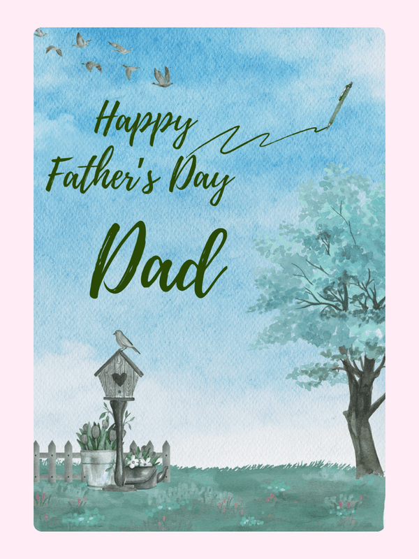 Birdhouse Father's Day Cake Card