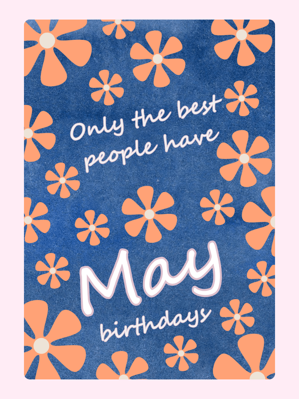 May birthday card with flowers