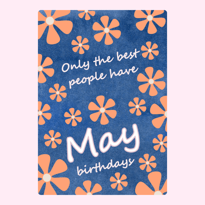 May birthday card with flowers