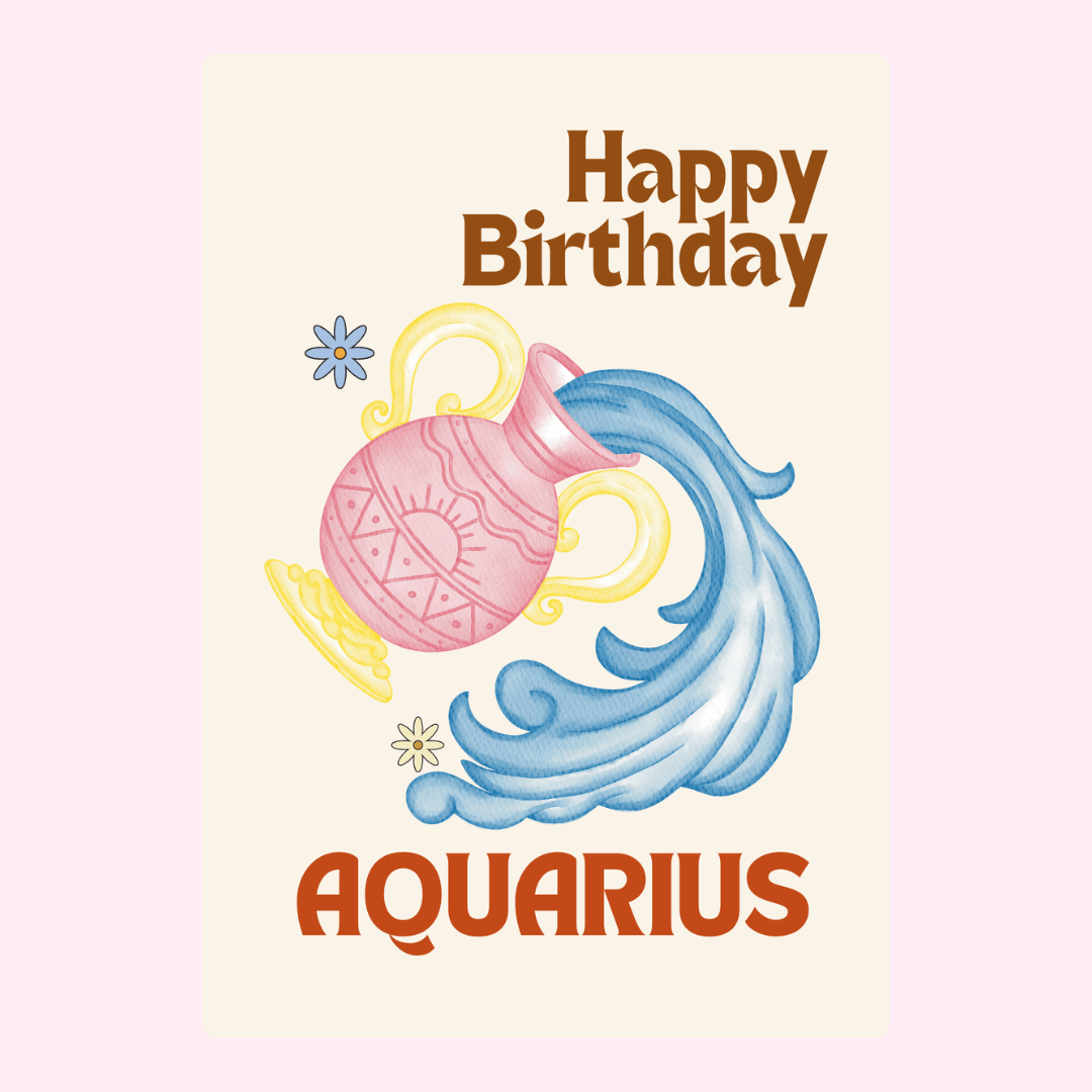 Happy Birthday Aquarius card