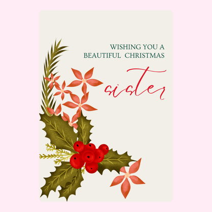 Christmas card for sister