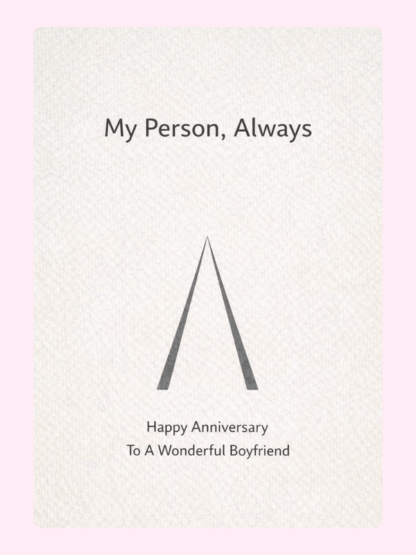 My Person Always Boyfriend Anniversary Cake Card