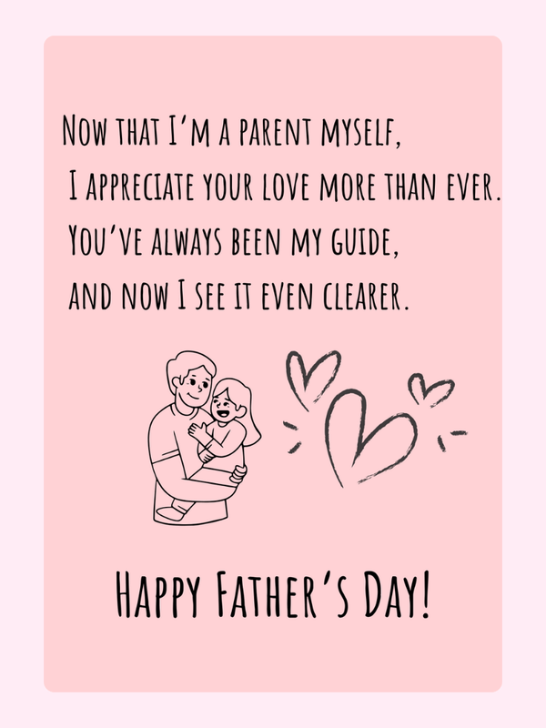 I appreciate your love message, parent & child illustration