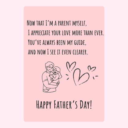 I appreciate your love message, parent & child illustration