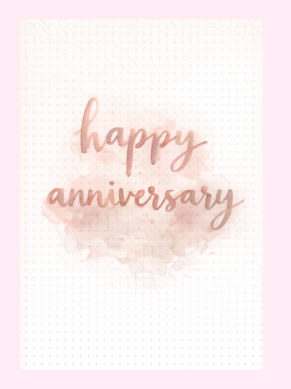 Pink Script Happy Anniversary Cake Card