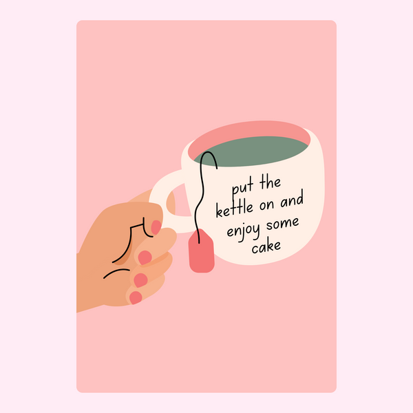 Cuppa Tea Cake Card cake card