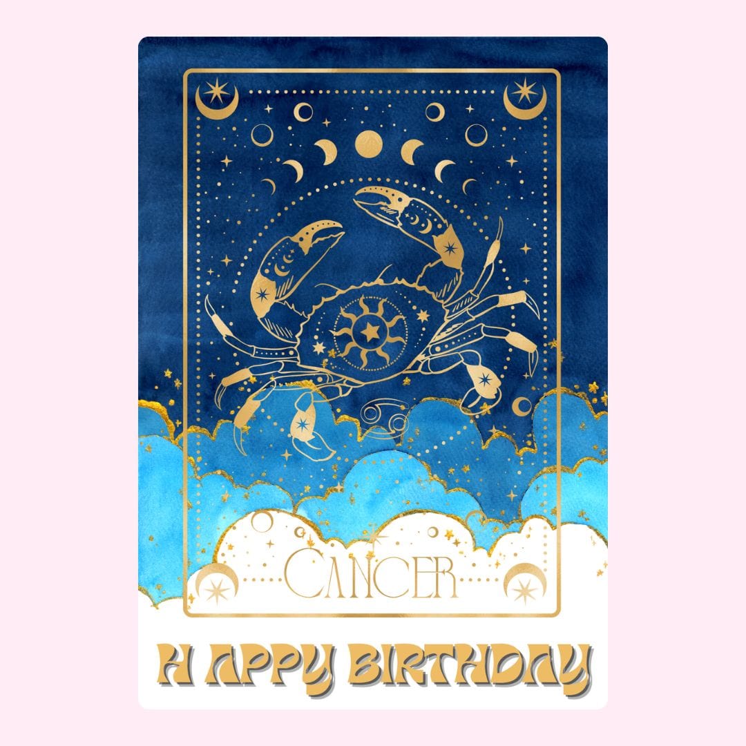 Cancer Zodiac Happy Birthday card