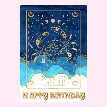 Cancer Zodiac Happy Birthday card