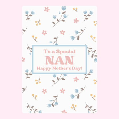 Mother's Day card for Nan with floral pattern