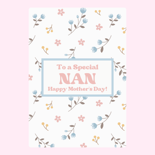 Mother's Day card for Nan with floral pattern
