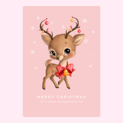 Christmas card with cute reindeer