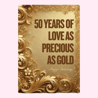 50 Years of Love in gold