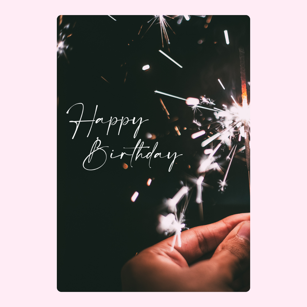 Happy Birthday card with sparklers