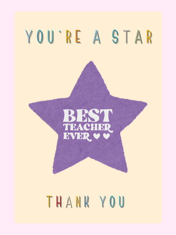 You're A Star letterbox cake card with freshly baked cake slices