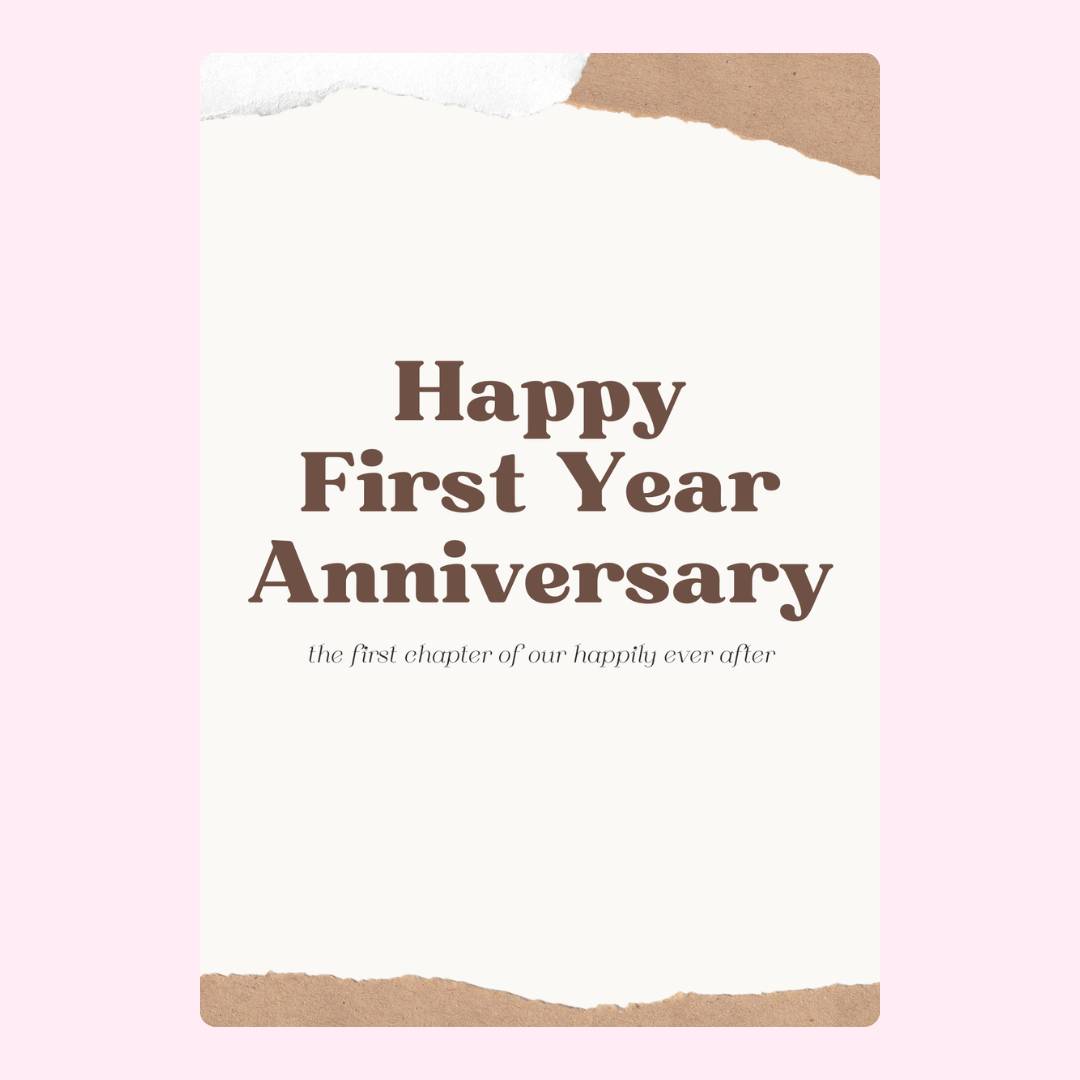 Happy First Year Anniversary Card