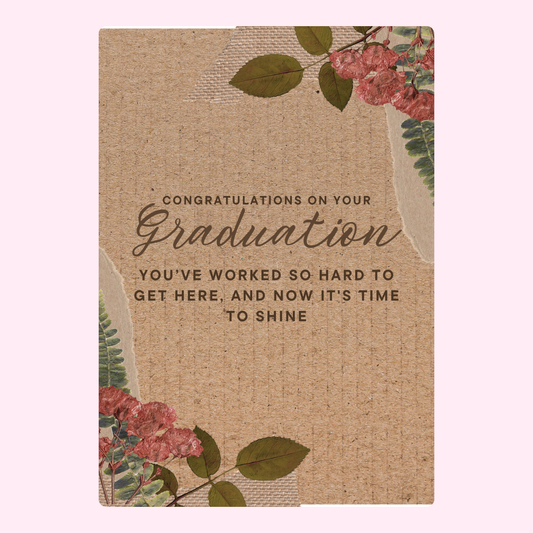 Graduation card with flowers - Congratulations message