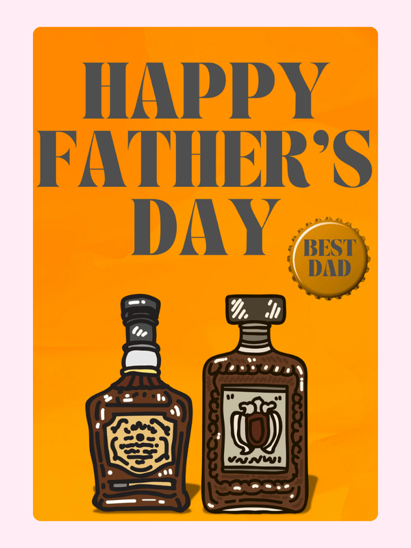 Best Dad Whiskey Father's Day Cake Card