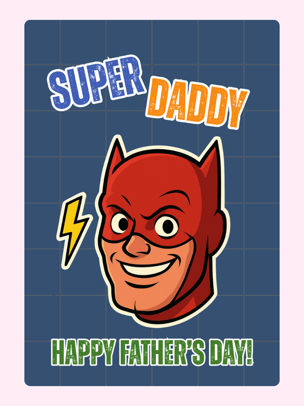 Super Daddy superhero illustration