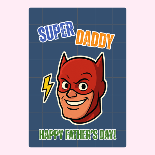 Super Daddy superhero illustration