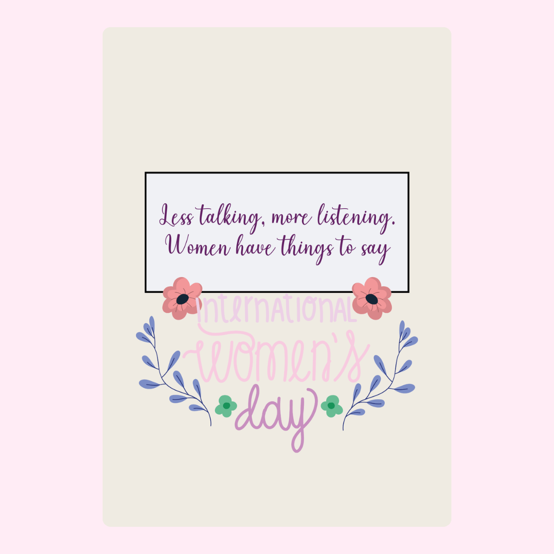 International Women's Day image with empowering quote