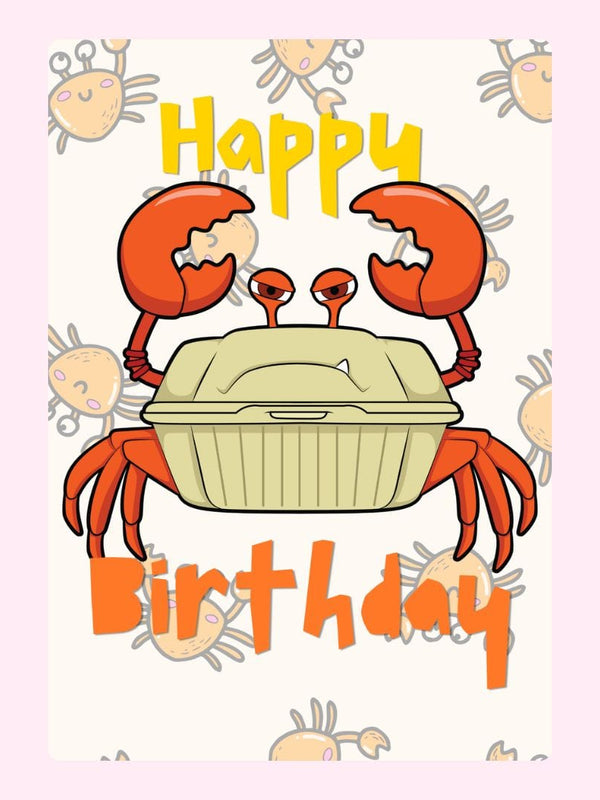 Happy birthday crab card
