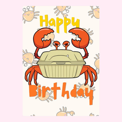 Happy birthday crab card