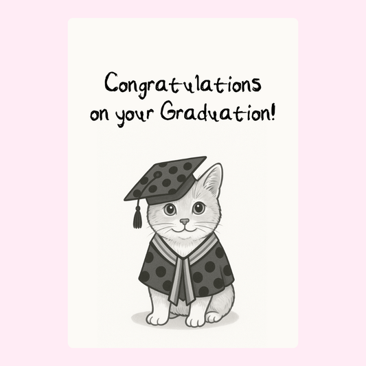 Graduation card with cat, congratulations message, 8_8d3632fb