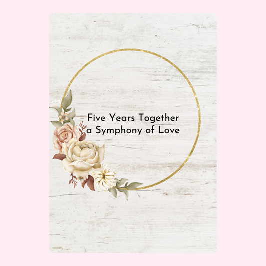 5th Anniversary Card with Floral Wreath