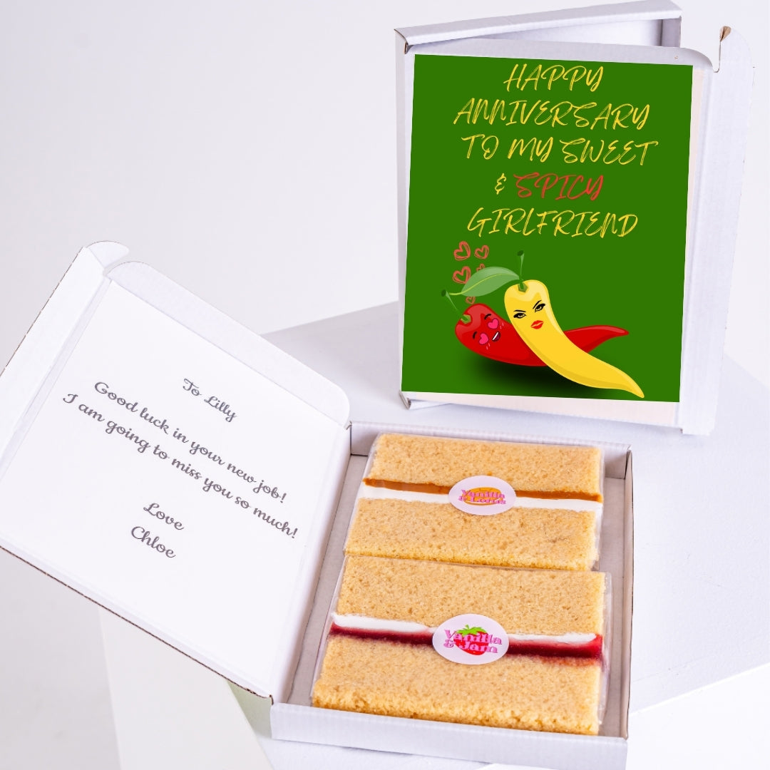 Letterbox gift featuring spicy message and thoughtful note for girlfriend.