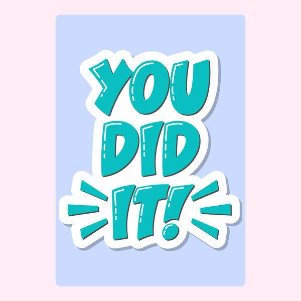 You Did It Sticker Cake Card cake card