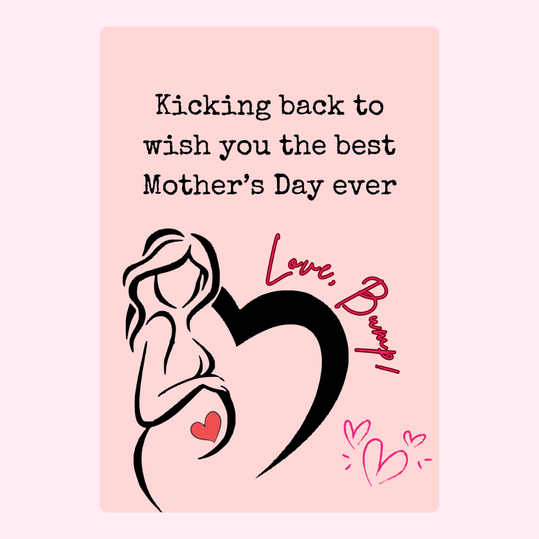 Mother's Day card from Bunny with pregnant woman silhouette