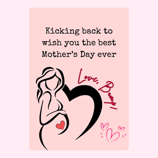 Mother's Day card from Bunny with pregnant woman silhouette