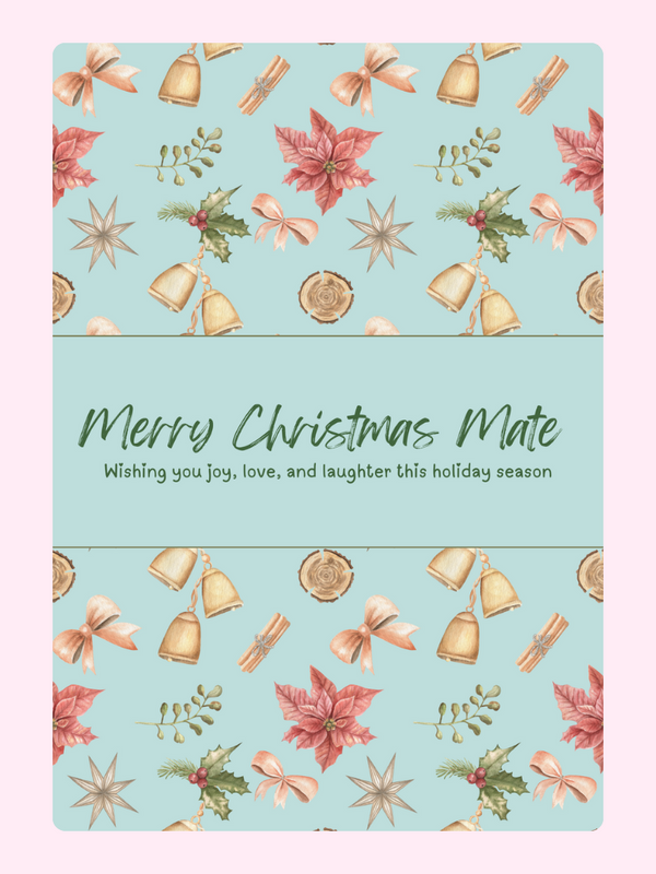 Merry Christmas Mate Cake Card, for a friend