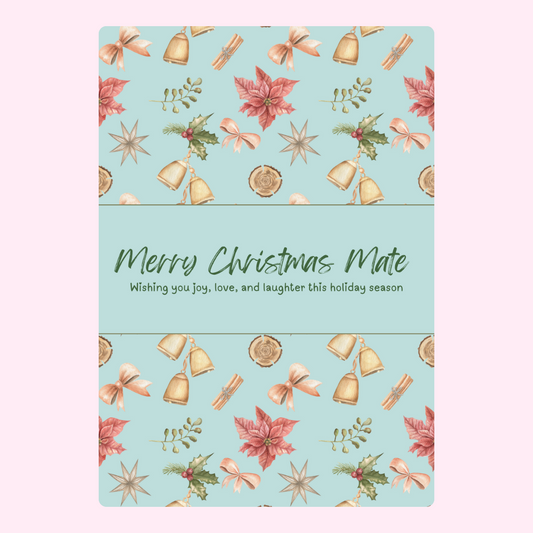 Christmas card with Merry Christmas Mate message