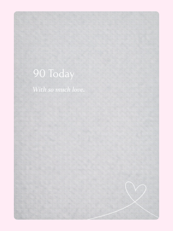 Minimal Grey 90 Today Birthday Cake Card