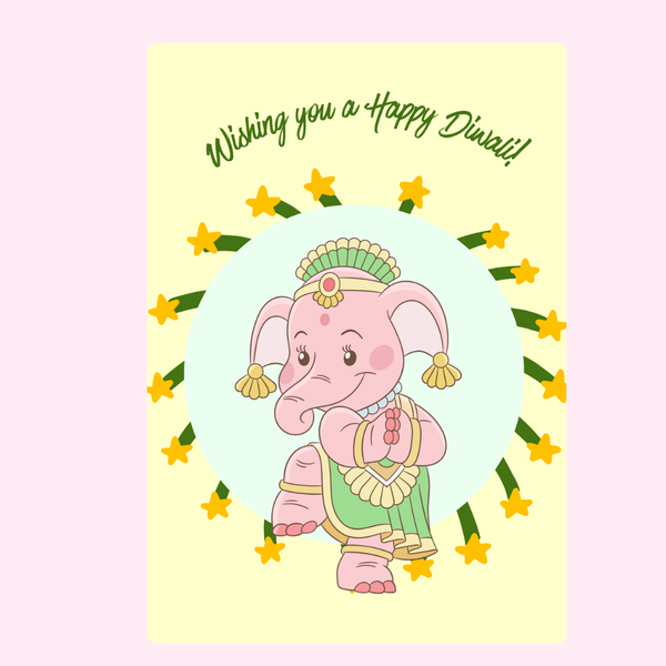 Happy Diwali Dancing Elephant