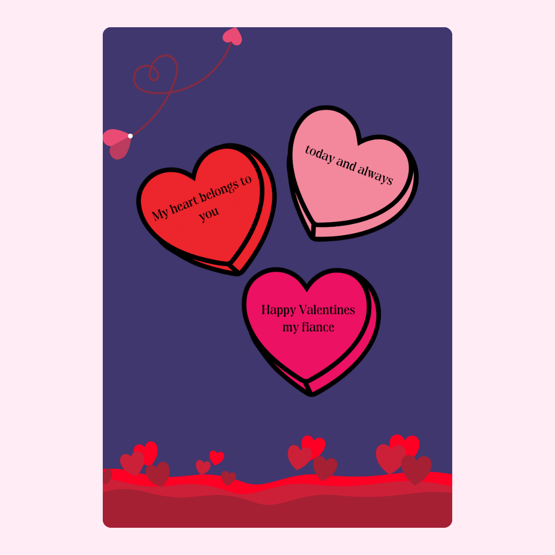Valentine's Day card with hearts, My heart belongs to you - 9_0e094a5a