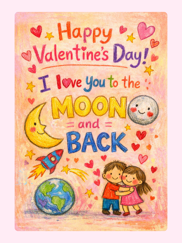 Love You To The Moon And Back Cake Card, for kids