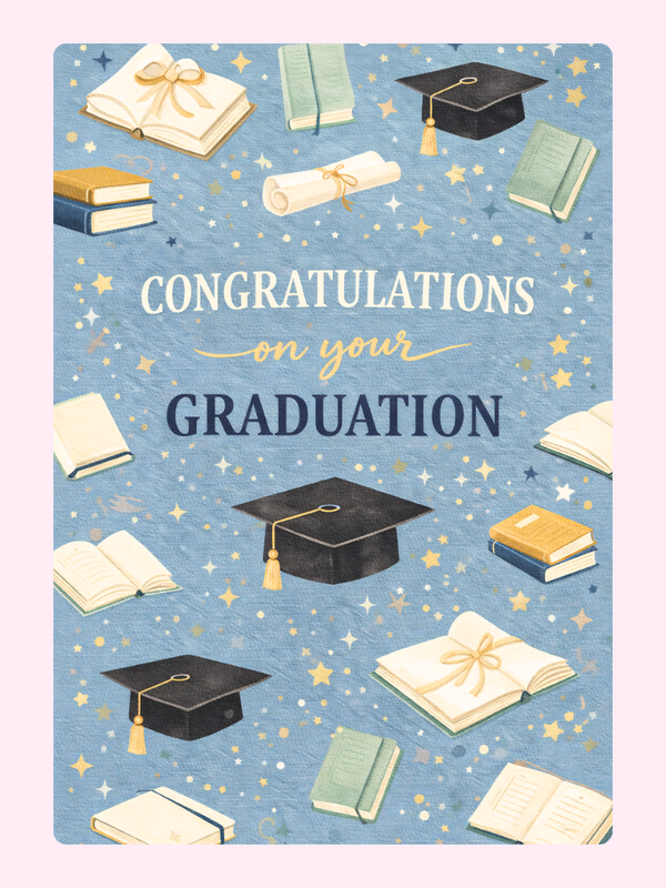 Congratulations On Your Graduation Cake Card letterbox cake card with freshly baked cake slices