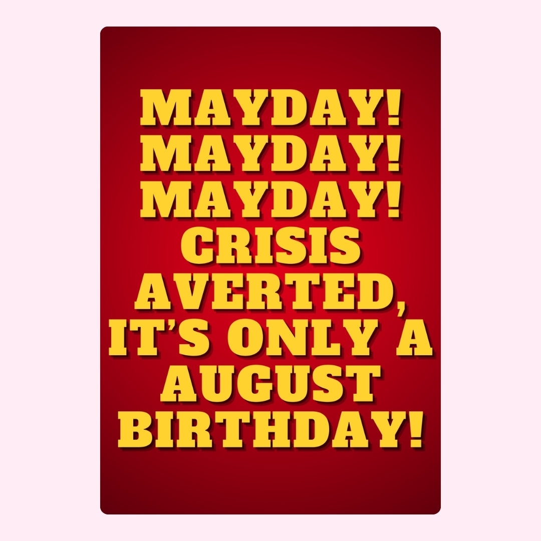 Red August birthday design