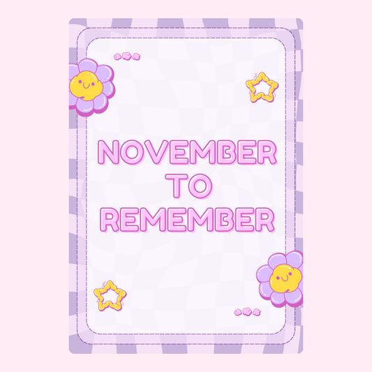 November to Remember card with flowers and stars