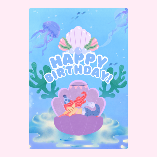 Happy Birthday mermaid card