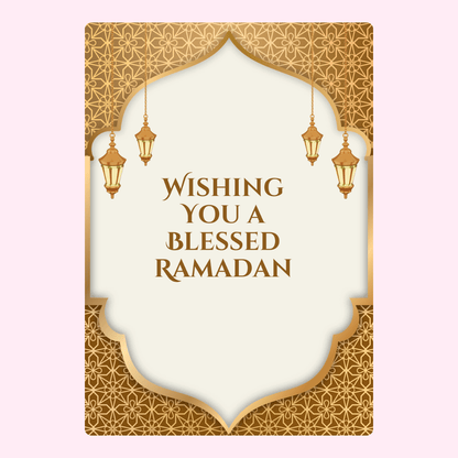 Ramadan greeting card with lanterns