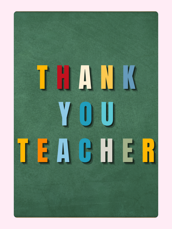 Thank You Teacher letterbox cake card with freshly baked cake slices