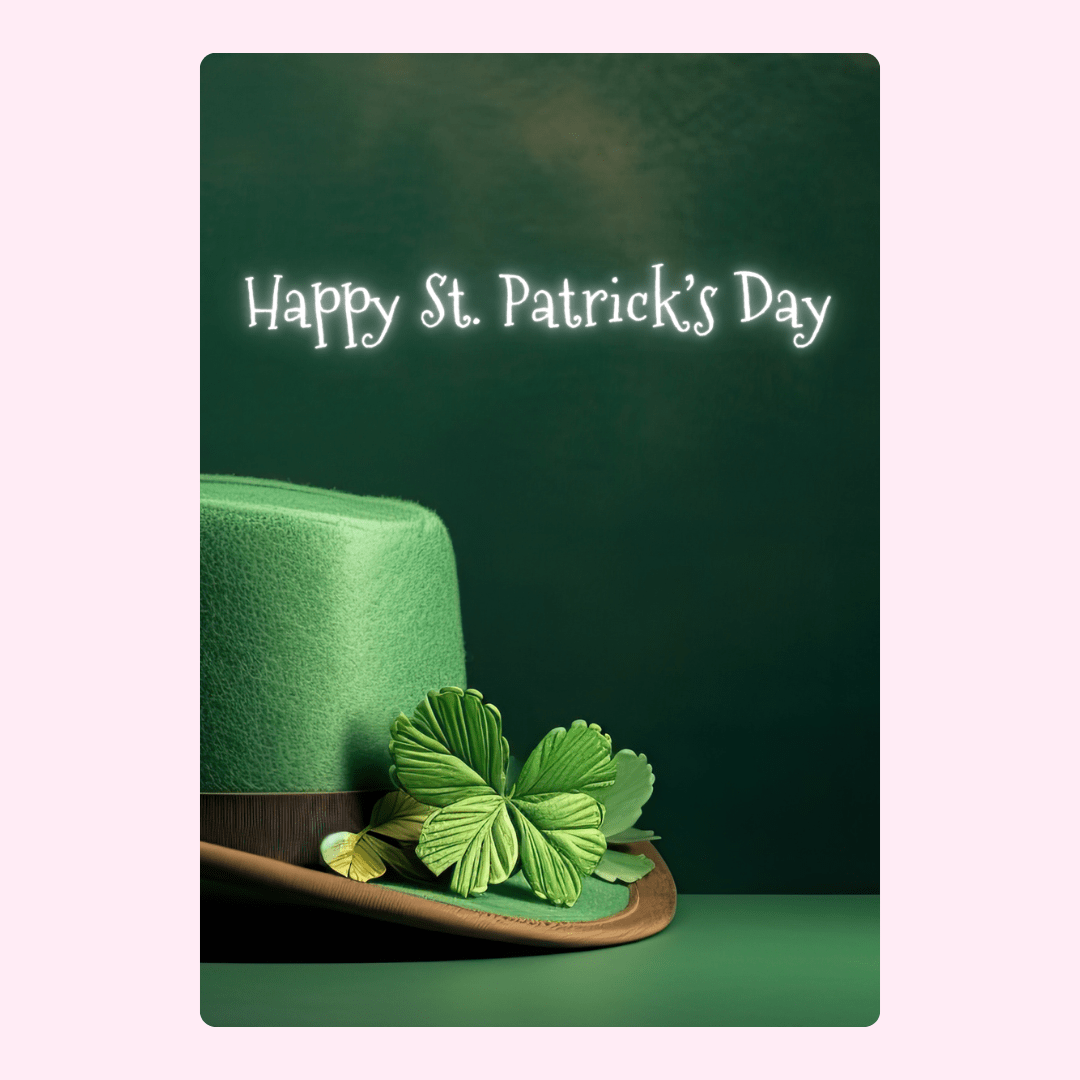 St. Patrick's Day hat & shamrock image