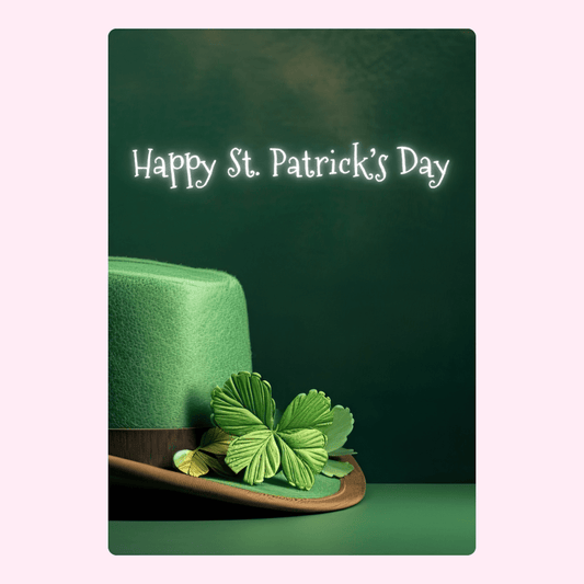 St. Patrick's Day hat & shamrock image