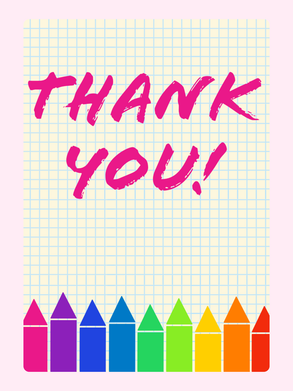 Thank You card with crayons - 9_49352b87