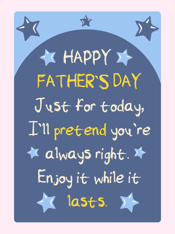 Father's Day card saying Happy Father's Day