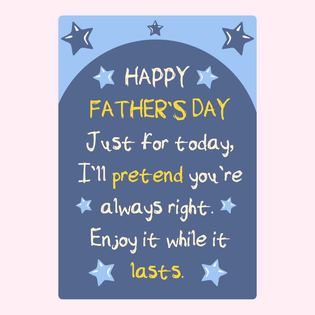 Father's Day card saying Happy Father's Day