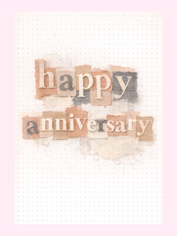 Paper Cutout Letters Happy Anniversary Cake Card